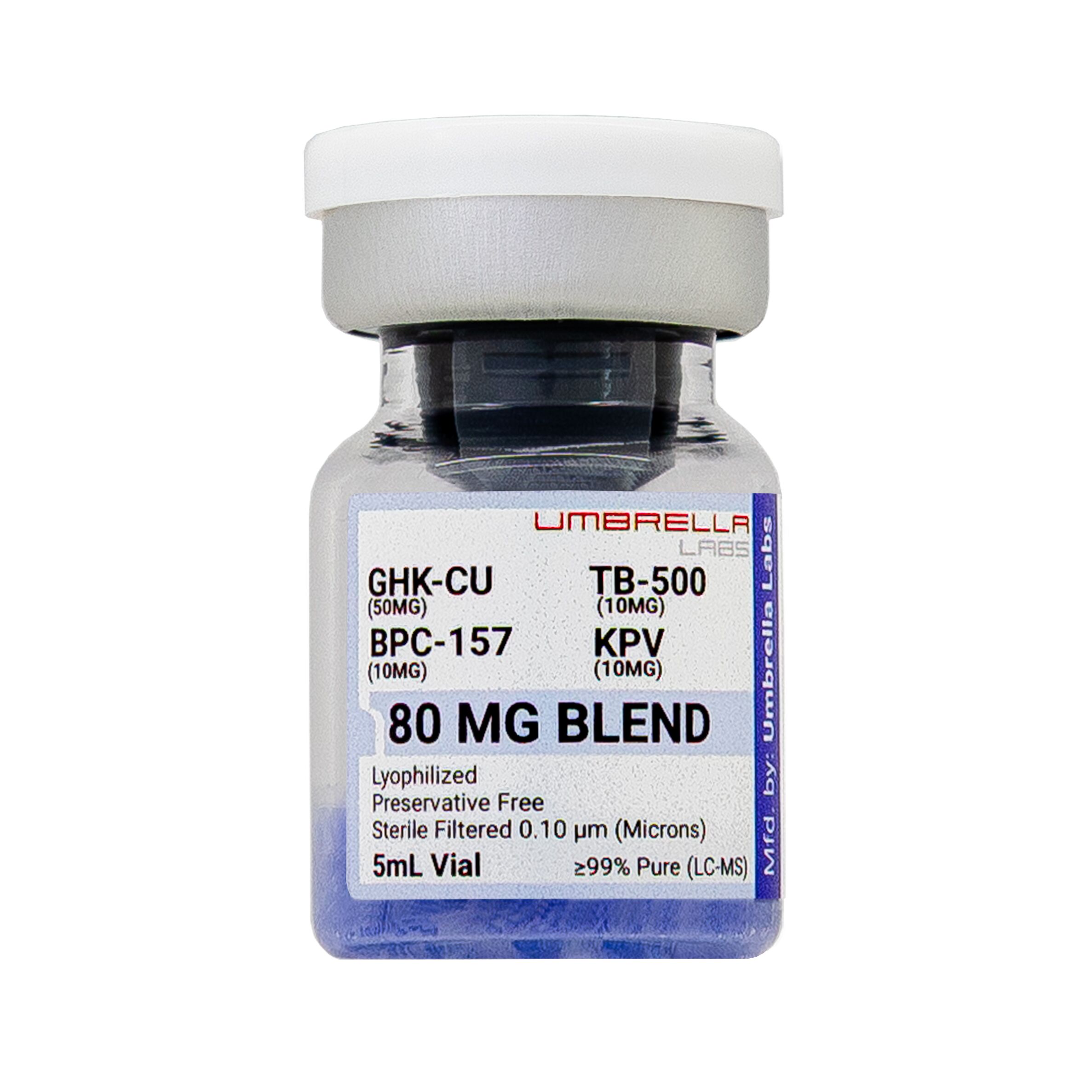 ghk-cu / kpv blend GHK-CU/TB-500/BPC-157/KPV BLEND PEPTIDE (50MG/10MG/10MG/10MG) 80MG VIAL – UMBRELLA Labs