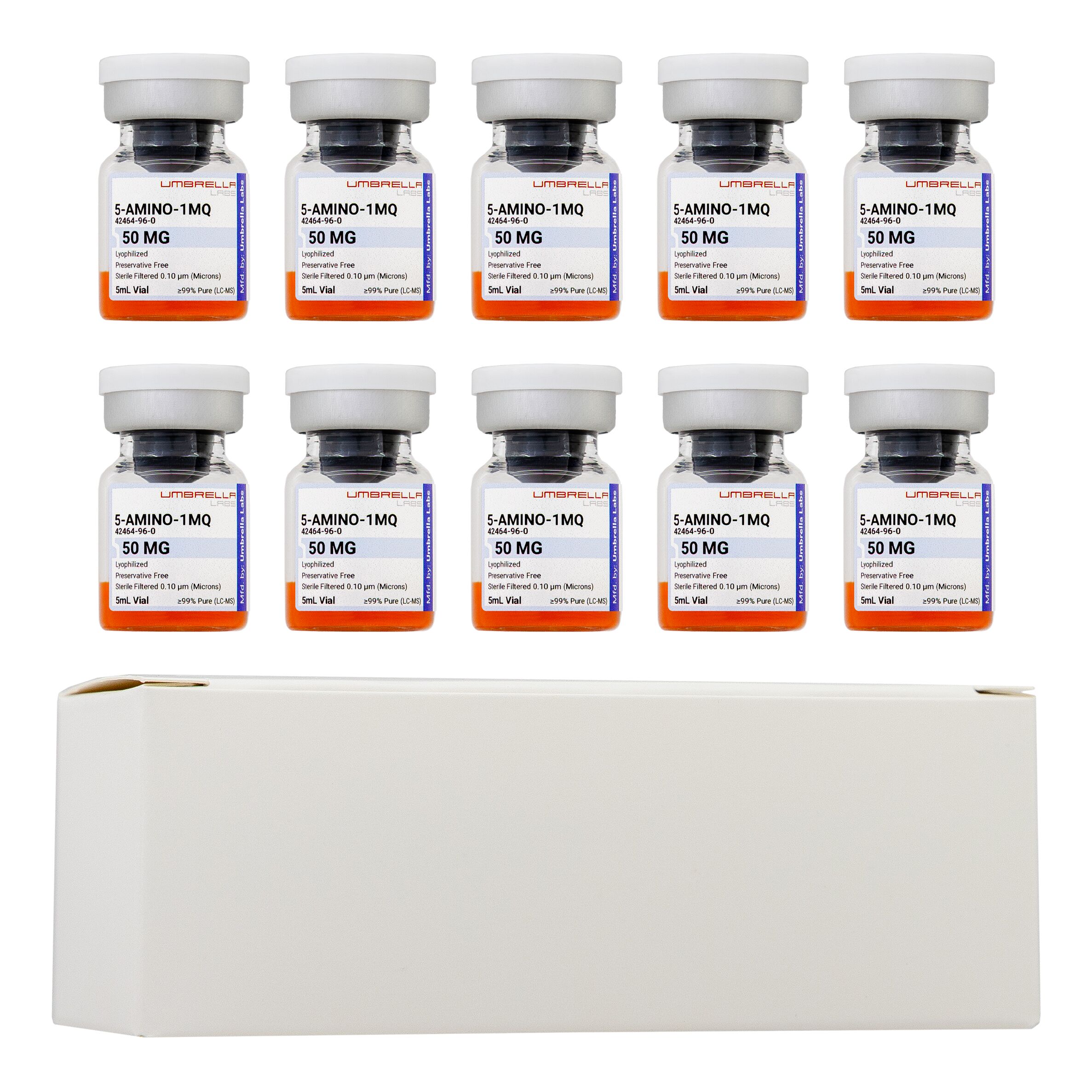 5-AMINO-1MQ PEPTIDE 50MG/100MG VIAL (10-PACK) – UMBRELLA Labs