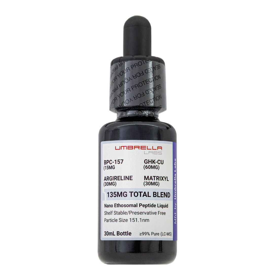 BPC-157 / GHK-CU / ARGIRELINE / MATRIXYL PEPTIDE NANO ETHOSOMAL LIQUID 30ML UMBRELLA Labs BPC-157 / GHK-CU / ARGIRELINE / MATRIXYL PEPTIDE NANO ETHOSOMAL LIQUID 30ML UMBRELLA Labs