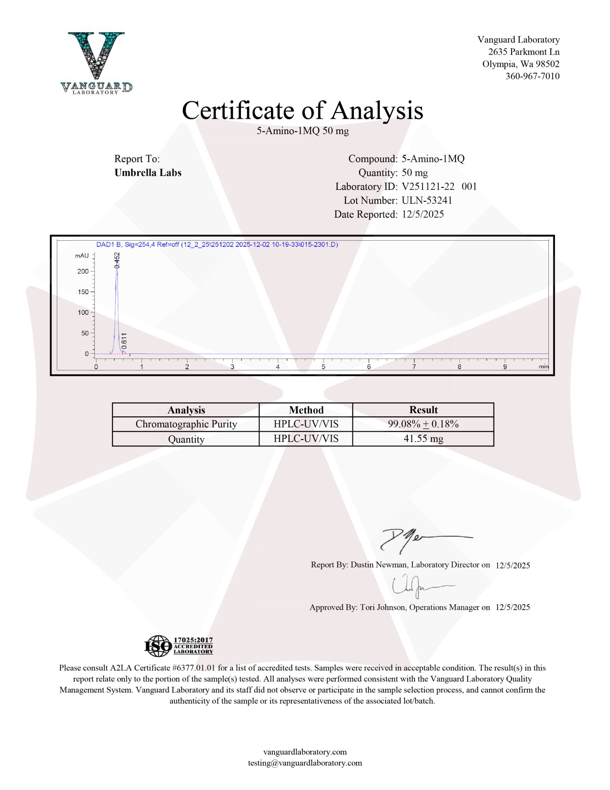 5-amino-1mq certificate of analysis Capsules 50mg for Sale 5-AMINO-1MQ 30ML LIQUID (50MG/ML, 1500MG